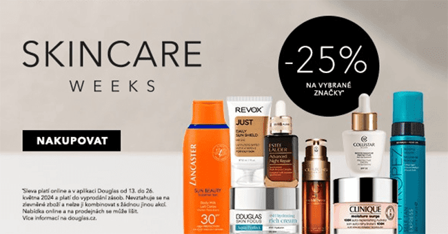 Douglas.cz – Skin care week: 25% sleva na vybrané značky
